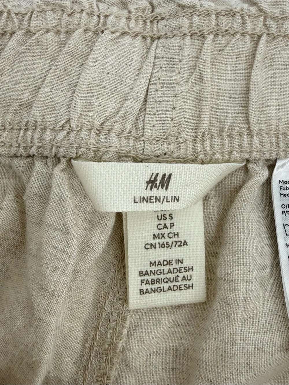H&M Linen-Blend Pull-On Chinos- light beige